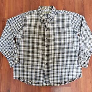 Alan Flusser Mens Blue/Brown Plaid Shirt XXL